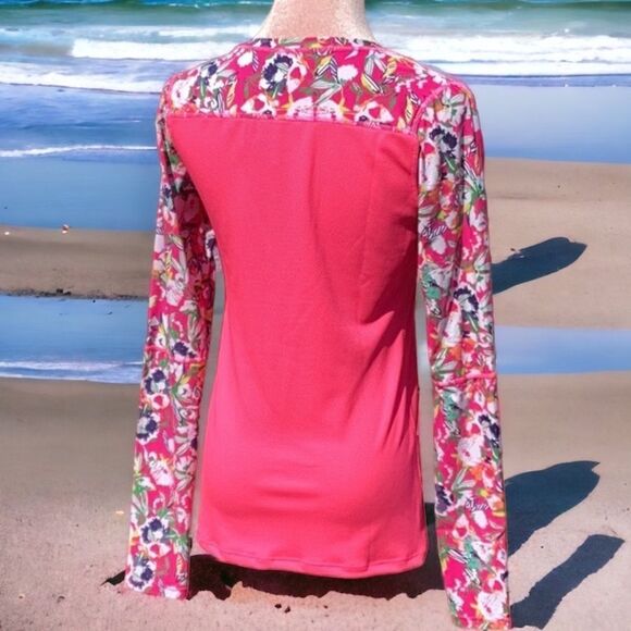 MAAJI NWT WOMENS LONGE SLEEVES T SHIRT RASH GUARD SWIM COVER UP MEDIUM - Picture 5 of 7